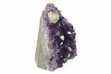 Amethyst Cut Base Crystal Cluster with Calcite - Uruguay #135100-1